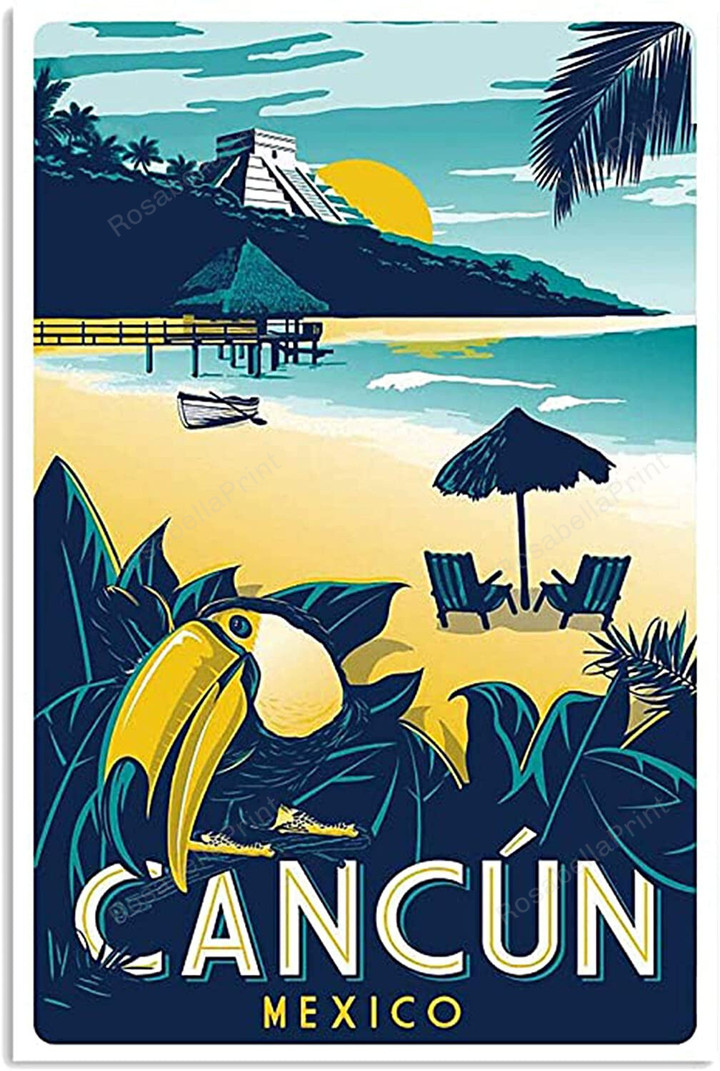 Vintage Travel Cancun Mexico Vertical Painting Canvas Vintage Travel How To Paint On Canvas Beautiful Canvas Boards For Painting Kids