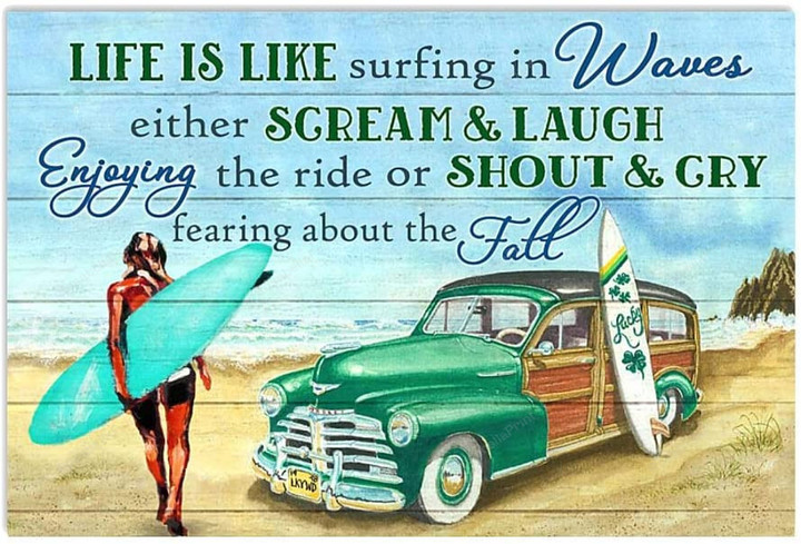 Vintage Surfing Life Is Like Painting Canvas Vintage Surfing Plastic Canvas Books Big Labels For Canvas Bins
