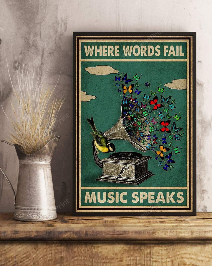 Where Words Fail Music Speaks Painting Canvas Where Words Toddler Black Canvas Shoes Small Work Tote Bags For Women Canvas