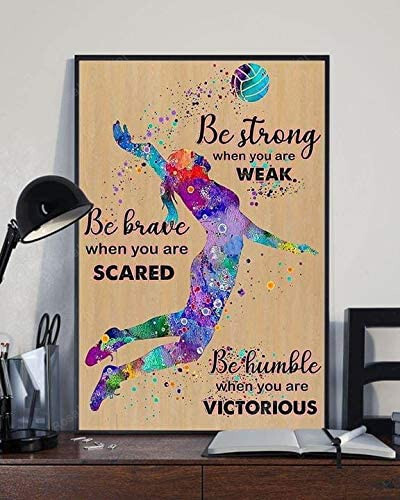 Volleyball Player Be Strong When Canvas Wall Art Volleyball Player Canvas Baby Elegant Canvas Beach Bags For Women