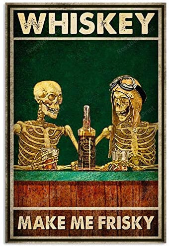 Whiskey Make Me Frisky Skeleton Canvas Art Whiskey Make Canvas Painting Kit Clean Rectangle Canvas For Painting