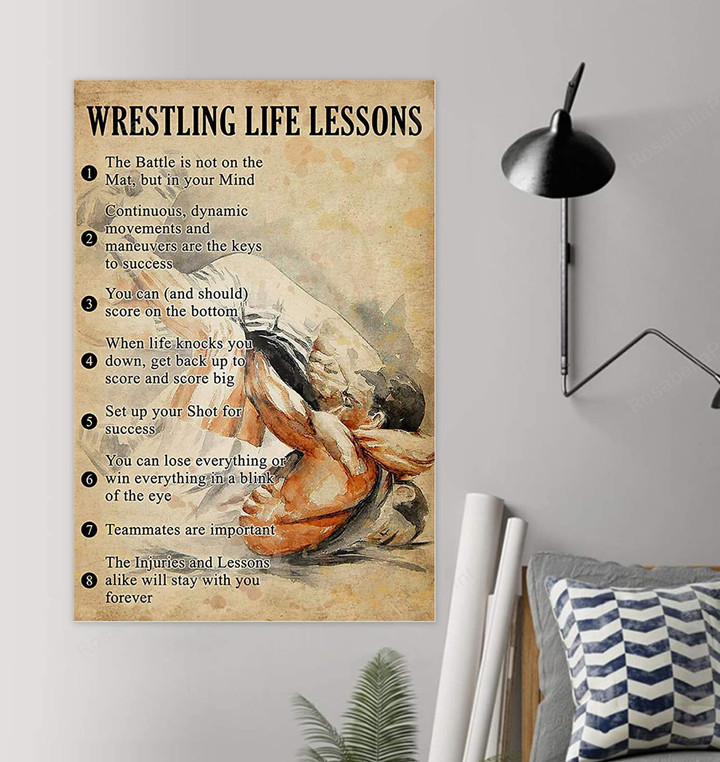 Wrestling Life Lessons Canvas Wall Canvas Art Wrestling Life Xlarge Canvas Big Plaster For Canvas Painting