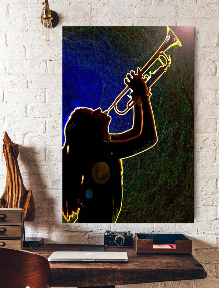 Women Play Trumpet Canvas Art Women Play Set Canvas Shapely Empty Canvas For Painting