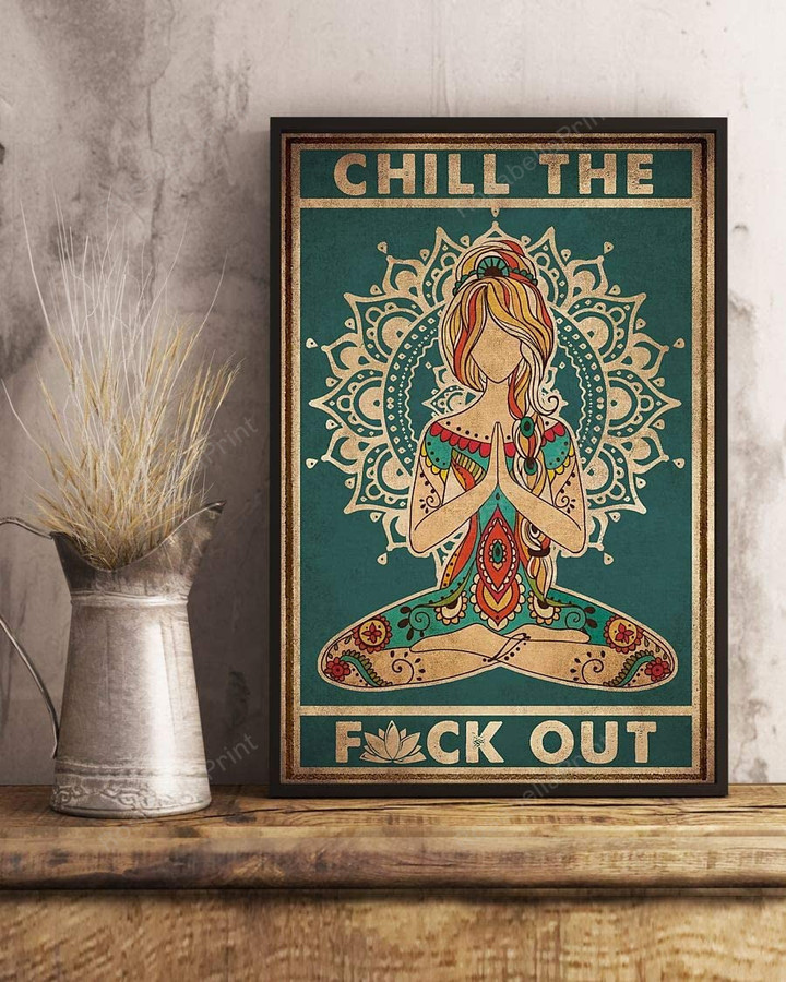 Yoga Girl Chill The Fuck Out Canvas Yoga Girl Canvas Easels Big Small Art Canvas For Kids