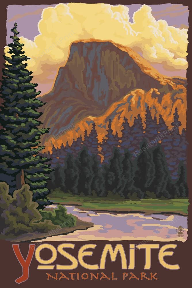 Yosemite National Park California Half Canvas Yosemite National Canvas Paint Set Gorgeous Rectangle Canvas For Painting