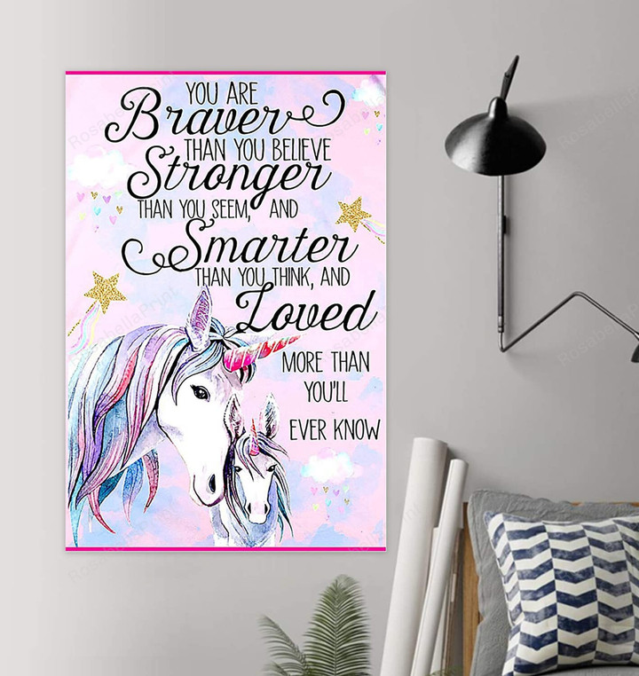 You Are Braver Stronger Smarter Painting Canvas You Are Plastic Canvas Kit Kawaii Canvas Boards For Painting