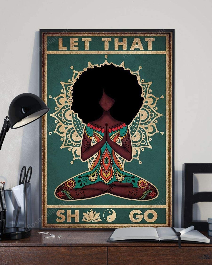 Yoga Black Afro Girl Let Painting Canvas Yoga Black Square Canvas Puny Canvas Sets For Painting