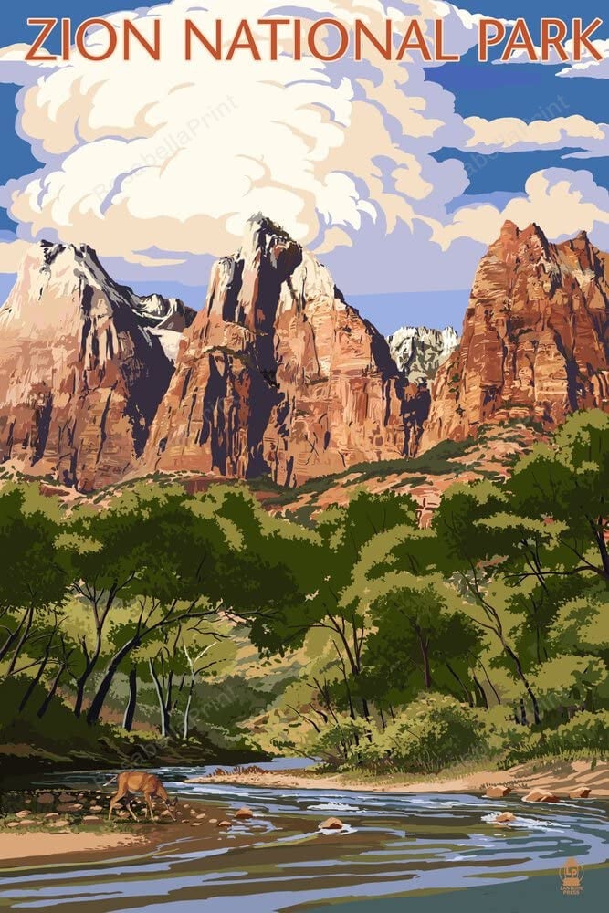 Zion National Park Utah Virgin Canvas Zion National Canvas Art Supplies Clean Polyester Canvas For Sublimation
