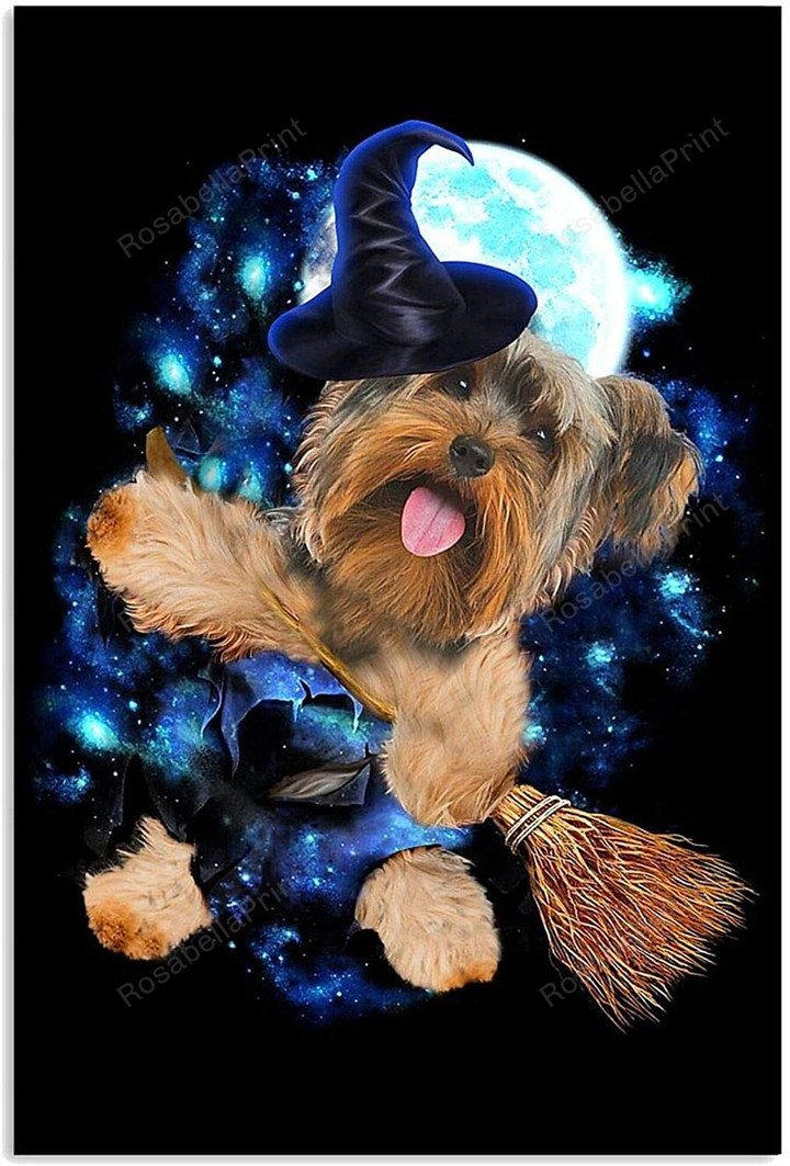 Yorkie In The Galaxy Sky Canvas Wall Art Yorkie In Canvas Glue Big Plaster For Canvas Painting