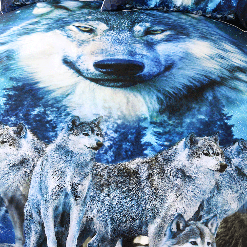 Wolf Bedding Set Galaxy Duvet Cover and pillow covers