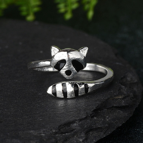 cute delicate raccoon ring