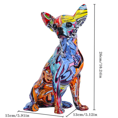 Simple Creative Color Chihuahua Dog Statue