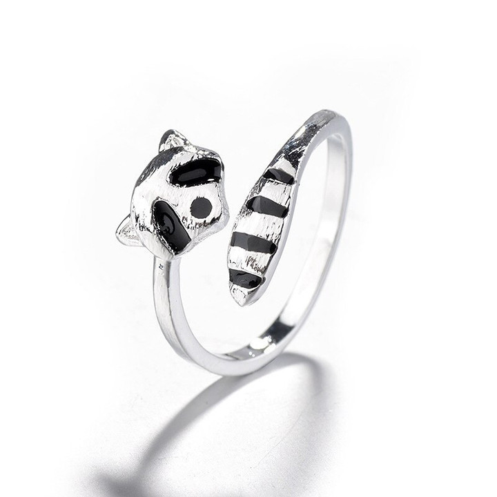 cute delicate raccoon ring