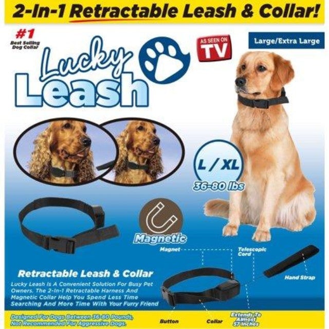 LuckyLeash™ : 2-in-1 Magnetic Retractable Pet Leash & Collar