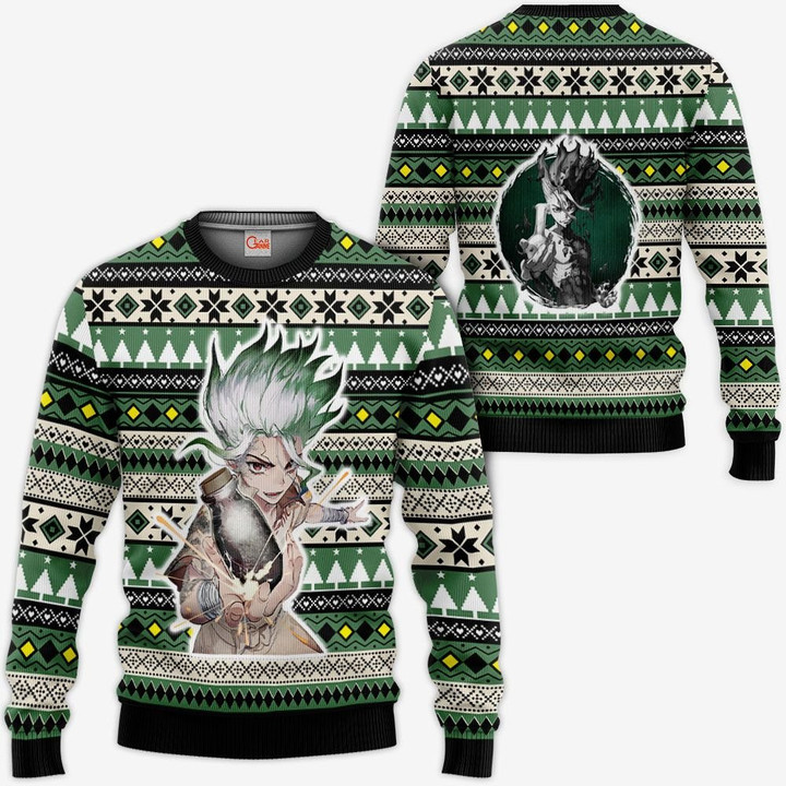 Senku Ishigami Ugly Christmas Sweater Custom Anime Dr Stone Official Merch GO0110