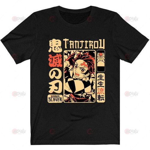 Demon Slayer T-Shirts – Kamado Tanjirou Pattern Tee Cool Top T-Shirt