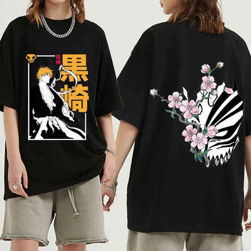 Bleach T-Shirts – Ichigo Kurosaki Sakura Blossom Unique Graphic T-Shirt