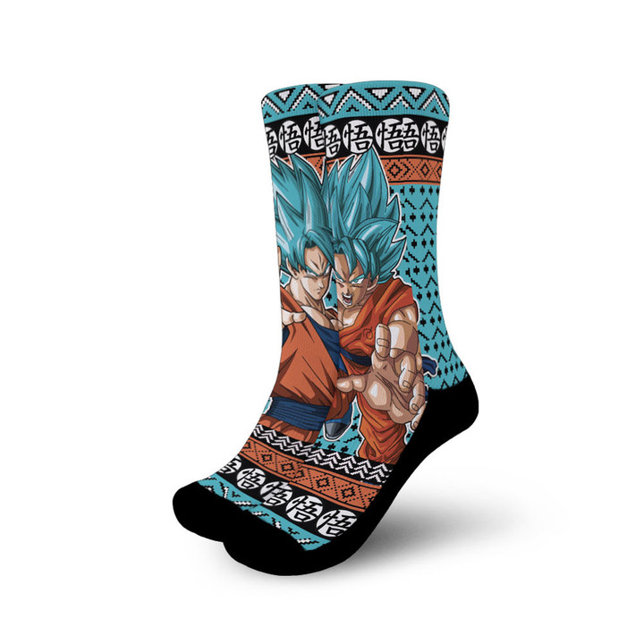 Goku Blue Dragon Ball Christmas Otaku Socks GA2311