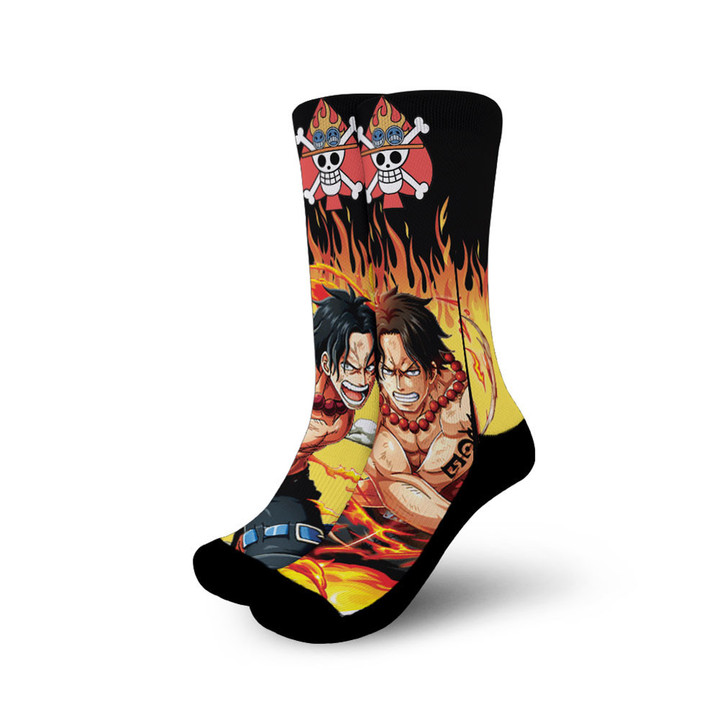 Ace One Piece Flames Style Otaku Socks GA2311