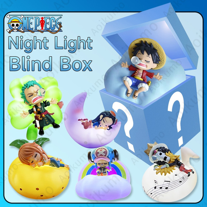 One Piece Night Light Blind Box Anime Luffy Zoro Nami Sanji Chopper Figure Sweet Dream Series LED Night Light Ornament Gift