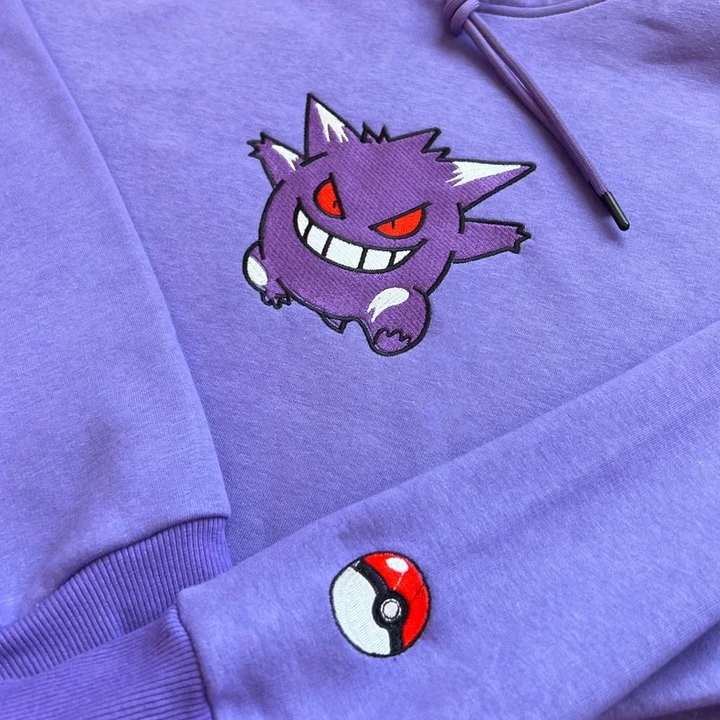 Pokemon Gengar Embroidered Hoodie