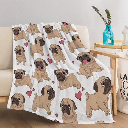 Pug Blanket for Kids Adults