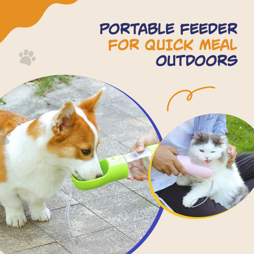 Portable Pet Dog Water Bottle Feeder Bowl