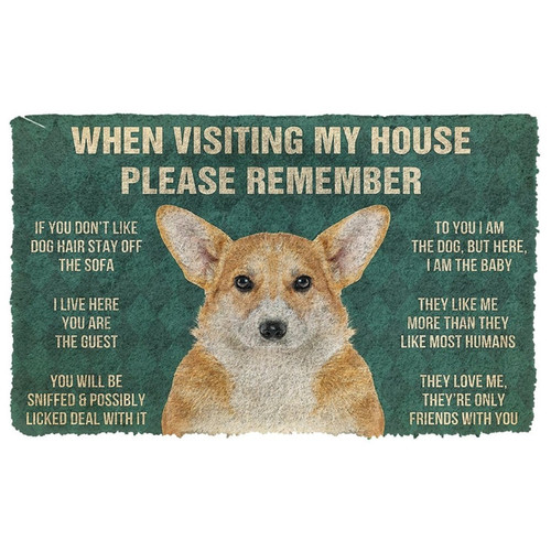 Please Remember Corgi House Rules Doormat