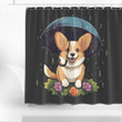 Corgi Umbrella Shower Curtain