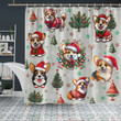 Corgi Christmas Shower Curtain
