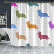 Whimsical Corgi Colorful Pattern Shower Curtain - Bring Joy to Your Bath Space
