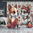 Chihuahua Valentine Shower Curtain