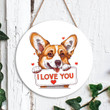 Cute Corgi Round Wood Sign - Perfect Addition to Your Home Decor