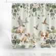 Funny Corgi Green Eucalyptus Shower Curtain - Vibrant & Playful Designs