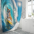 Corgi Surfing Shower Curtain