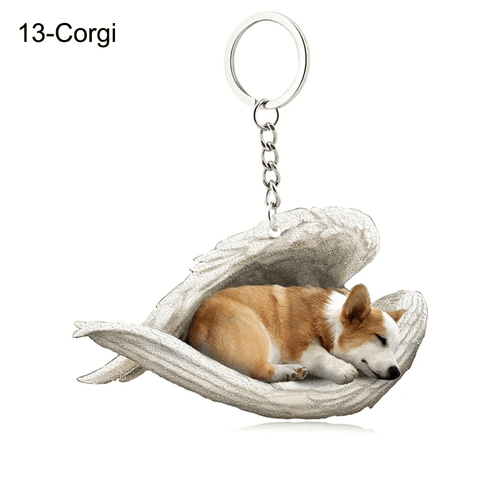 Cute Corgi Sleeping Angel Keychain - Adorable Gift Idea for Instagram Lovers
