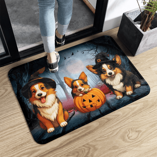 Corgi Halloween Doormat