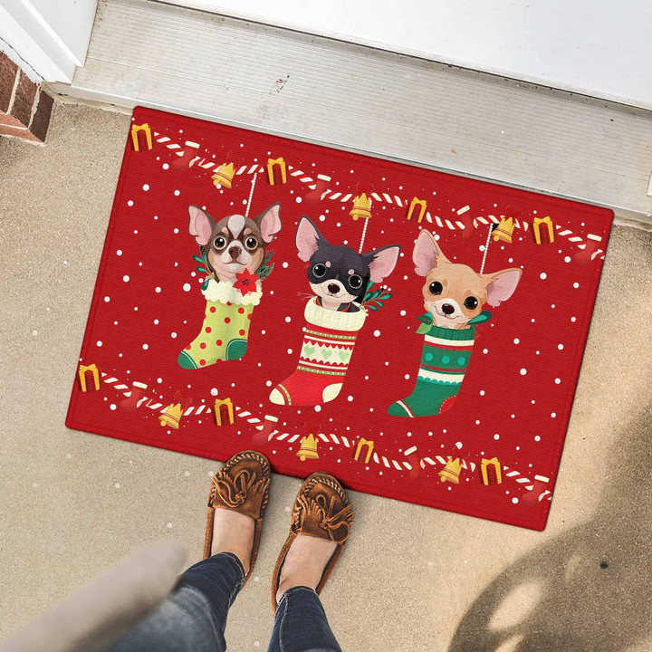 Chihuahua Christmas Door Mat
