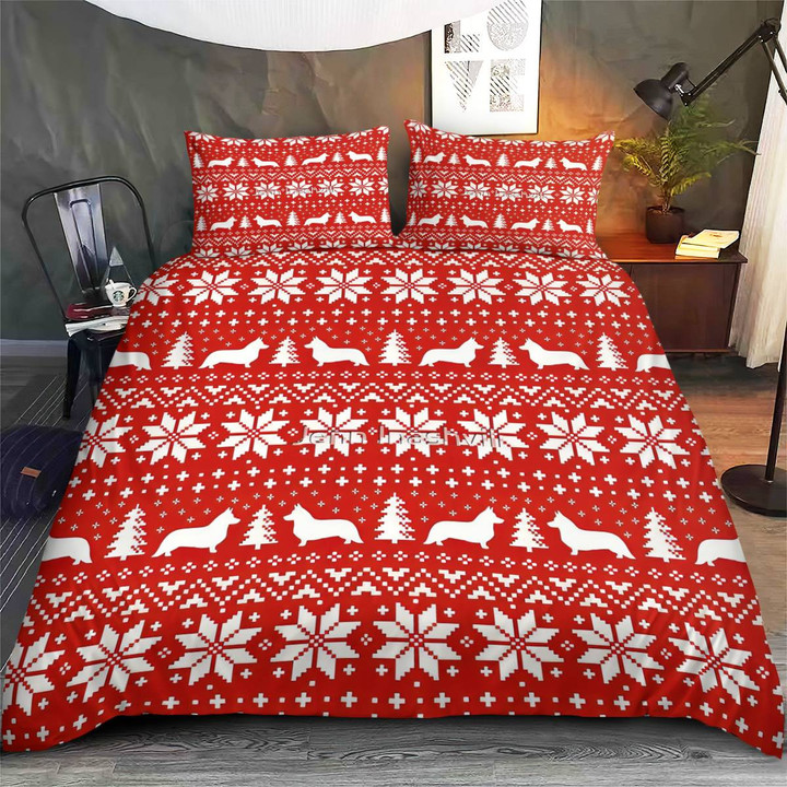 Corgi Christmas Bedding Set
