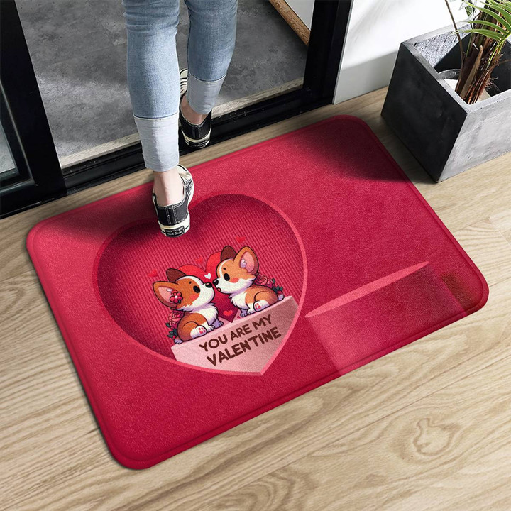 Corgi Valentine Doormat