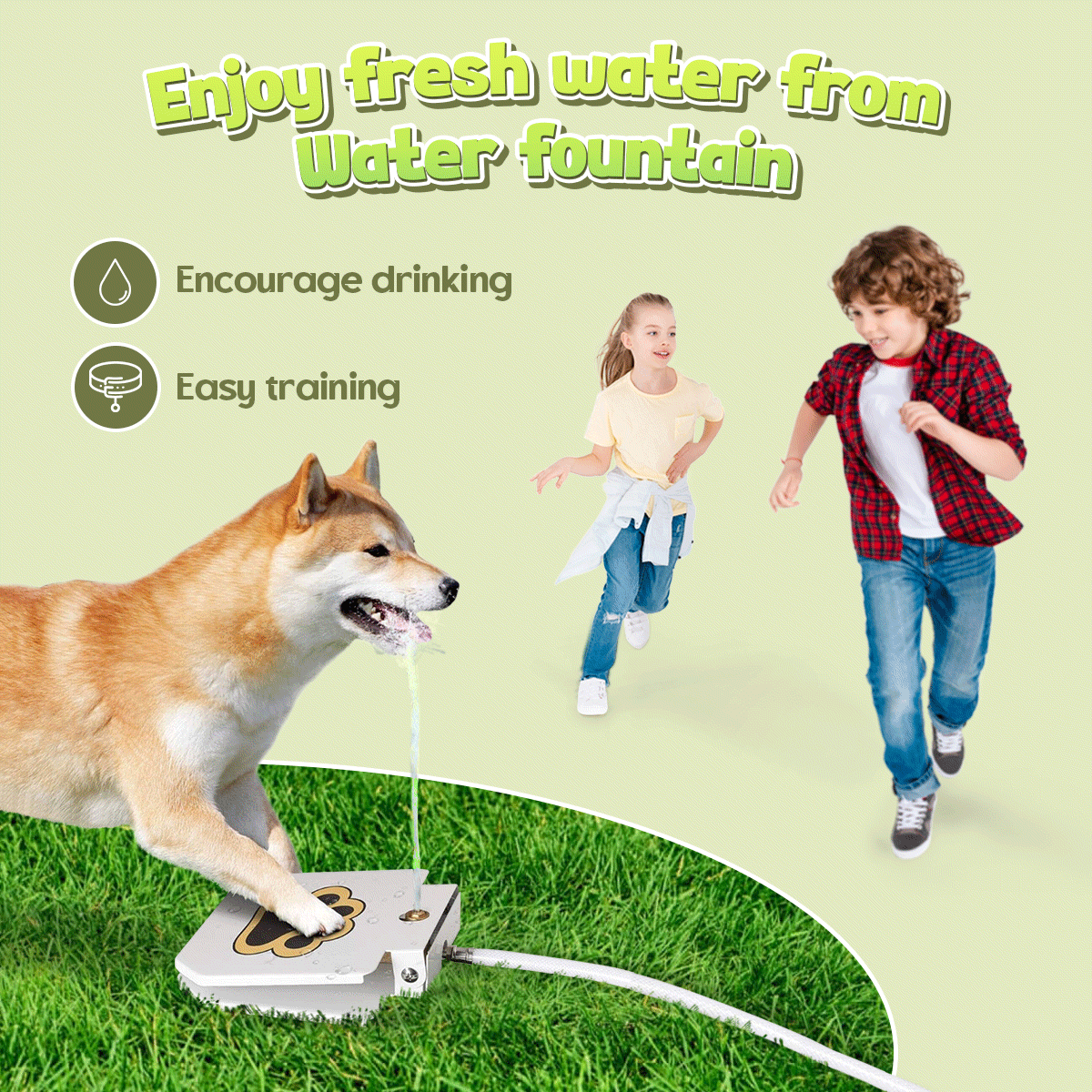 🔥 Buy One And Get One FREE (Promo Code: OVIBAY) 🔥 Step On Interactive Dog Water Fountain