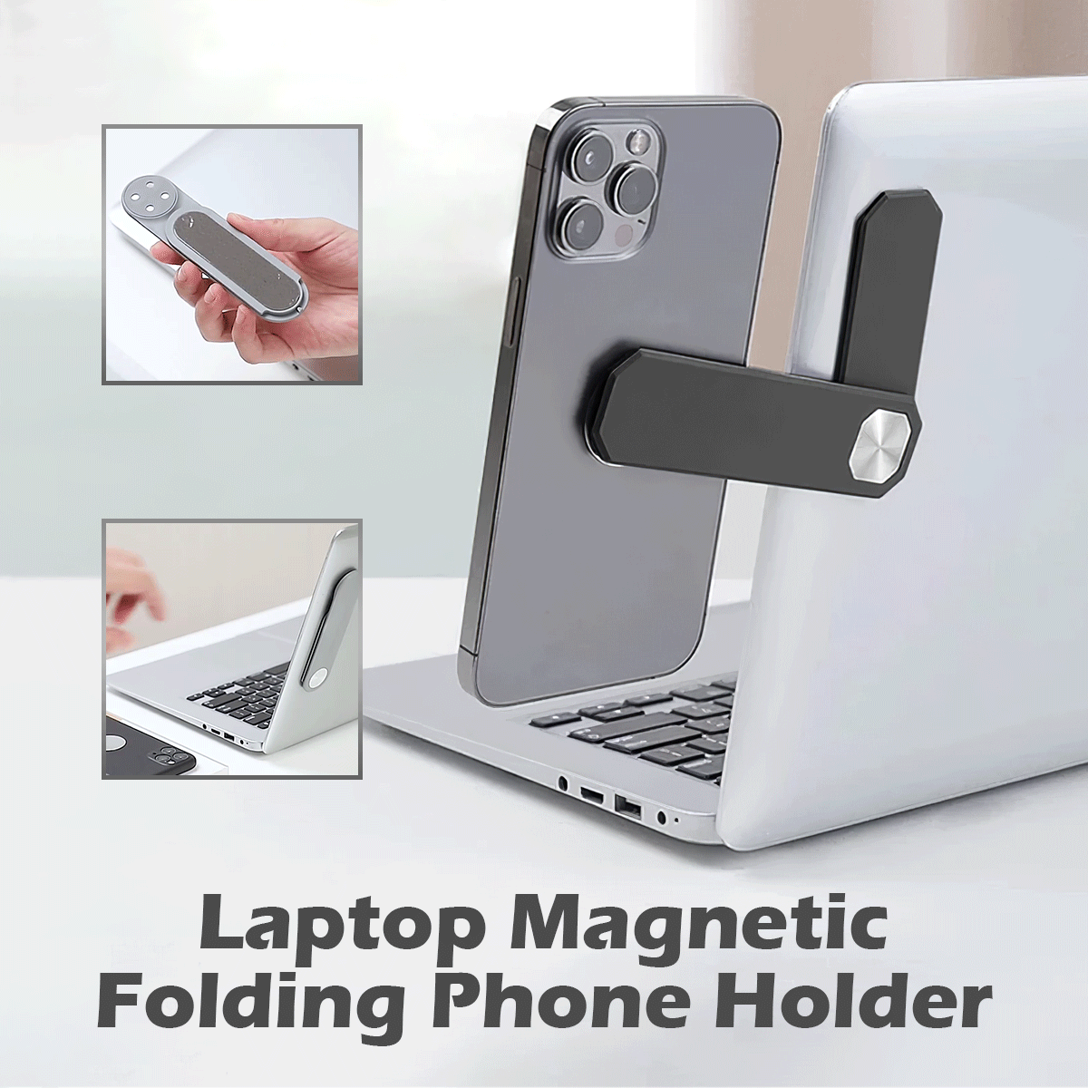 Laptop Magnetic Folding Phone Holder