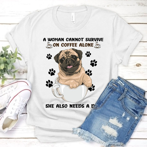 Pug Easybears™Classic T-shirt Dog And Coffee