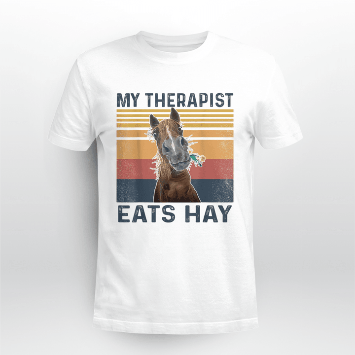 Horse Unisex T-Shirt My Therapist Eats Hay
