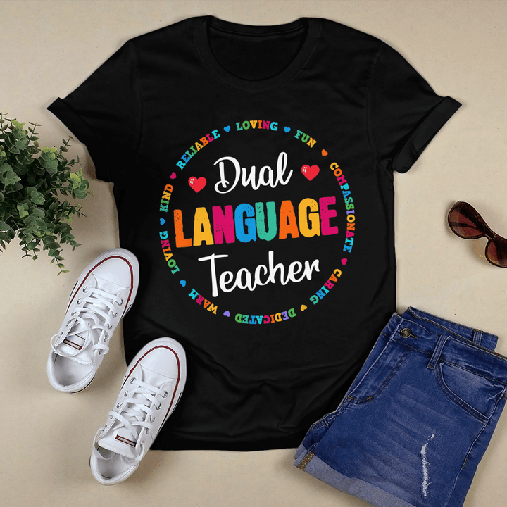 Back to School Squad Students Cute Dual Language Teacher T-Shirt