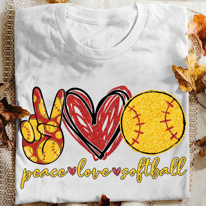 Softball T-shirt Peace Love Softball