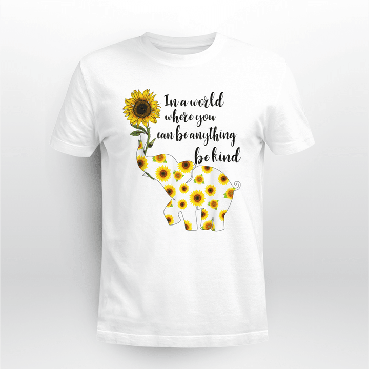 Sign language Classic T-shirt Be Kind Sunflower And Elephant