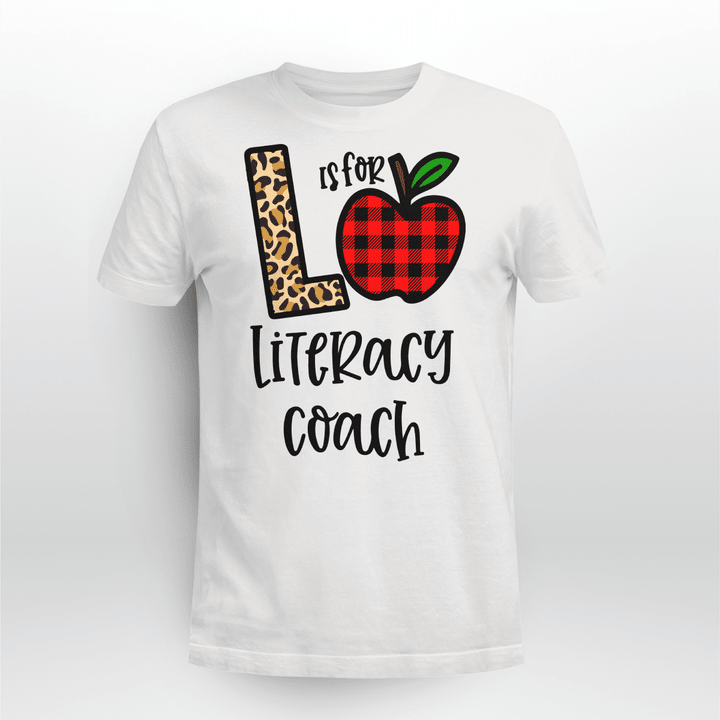 Literacy Coach Classic T-shirt Plaid Apple