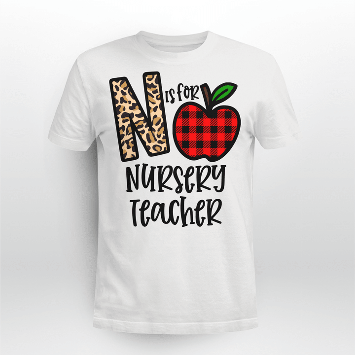 Nursery Teacher Classic T-shirt Plaid Apple