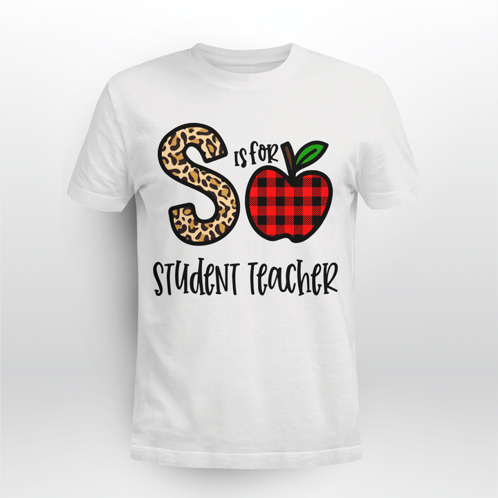 Student Teacher Classic T-shirt Plaid Apple
